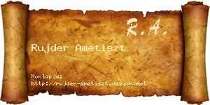 Rujder Ametiszt névjegykártya